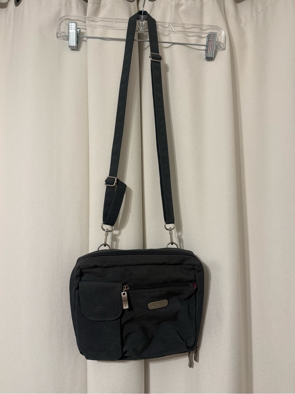 Baggallinni Gray Nylon Travel Crossbody Bag with Multiple Compartments